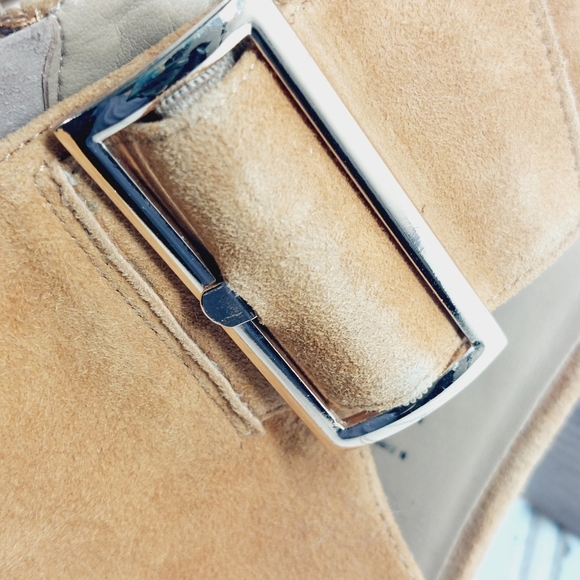 Vaneli Belle Tan Suede Block Heel Classic Open Toe Mules M157 - Picture 12 of 13